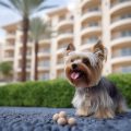 Yorkie Chewing On Everything