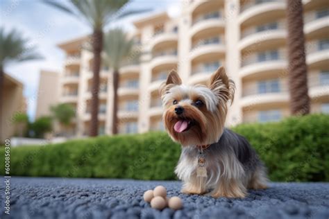 Yorkie Chewing On Everything